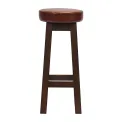 Everyday Wessex Dark Walnut High Stool with Bison Espresso Seat (2 Pack) - Image 1