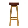 Everyday Wessex Weathered Oak High Stool with Bison Espresso Seat (2 Pack) - Image 1