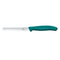 Victorinox Swiss Classic Tomato & Table Knife Wavy Green 22cm ( 2 Pack) - Image 1