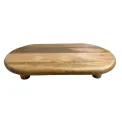 Olympia Mango Wood Rounded Rectangular Display Stand with Legs 350x220mm - Image 1