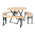 Bolero German Beer Bench and Round Table Set 1670x460mm - Image 1