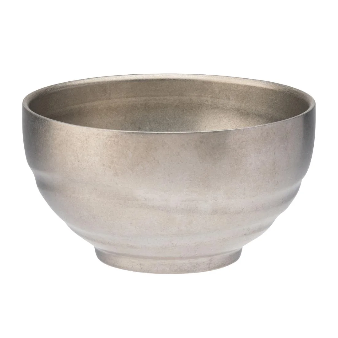 Utopia Artemis Double Walled Bowls Rumbled Steel 120mm (6 Pack) - Image 1