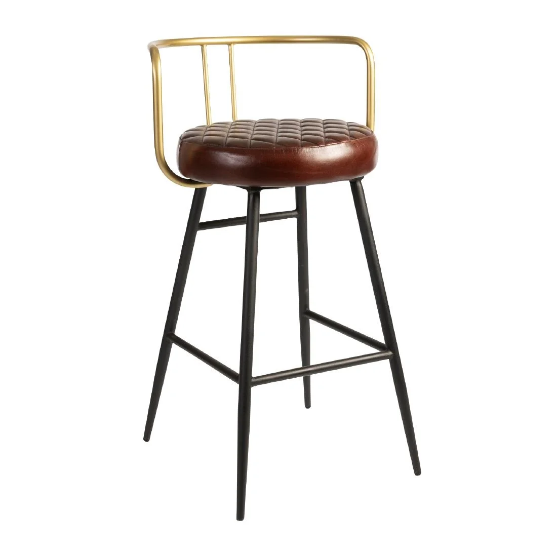 Aulenti Leather Bar Height Cocktail Stool Claret Red - Image 1