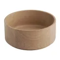 APS THE GRID Lacquered Oak Wood Bowl 160mm - Image 1