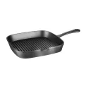Vogue Square Cast Iron Ribbed Skillet Pan - Image 1