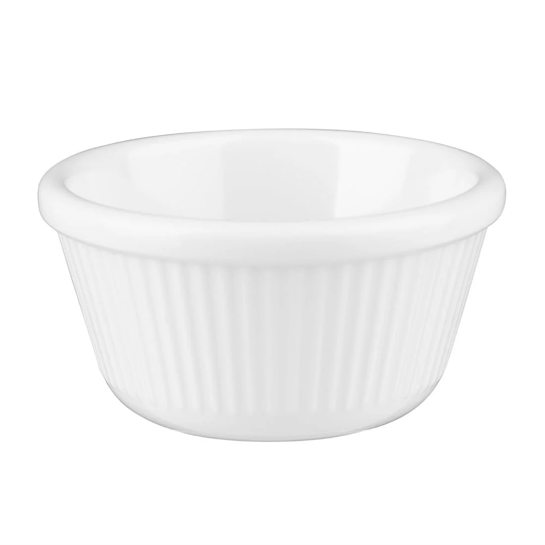 Kristallon Melamine Fluted Ramekins White 76mm - Image 2