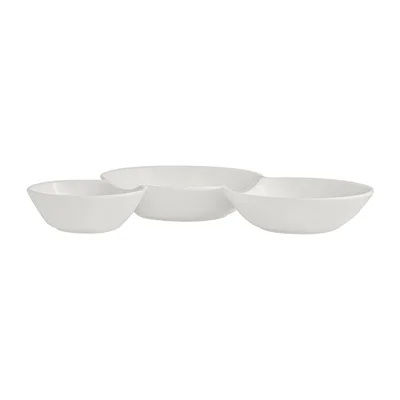 Rene Ozorio White Album 3 Compartment Gourmet Sauce Dishes 200ml (12 Pack) - Image 1