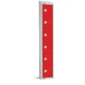 Elite Six Door Electronic Combination Locker with Sloping Top Red - Image 1