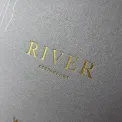 Buckram Menu Cover Gold and Silver Foil
