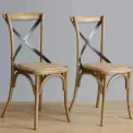 Bolero Natural Bentwood Chairs with Metal Cross Backrest (Pack of 2) - Image 3