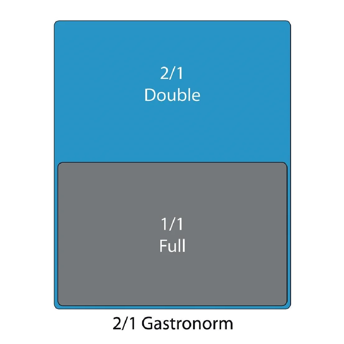 Vogue Stainless Steel 2/1 Double Size Gastronorm Pan 65mm