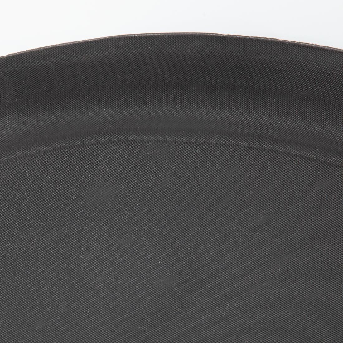 Kristallon Plastic Oval Non Slip Tray Black 27 x 22 in