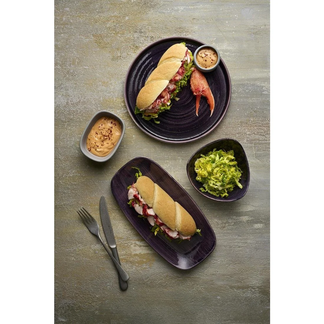 Churchill Stonecast Patina Deep Purple Walled Plates 210mm (6 Pack) - Image 2