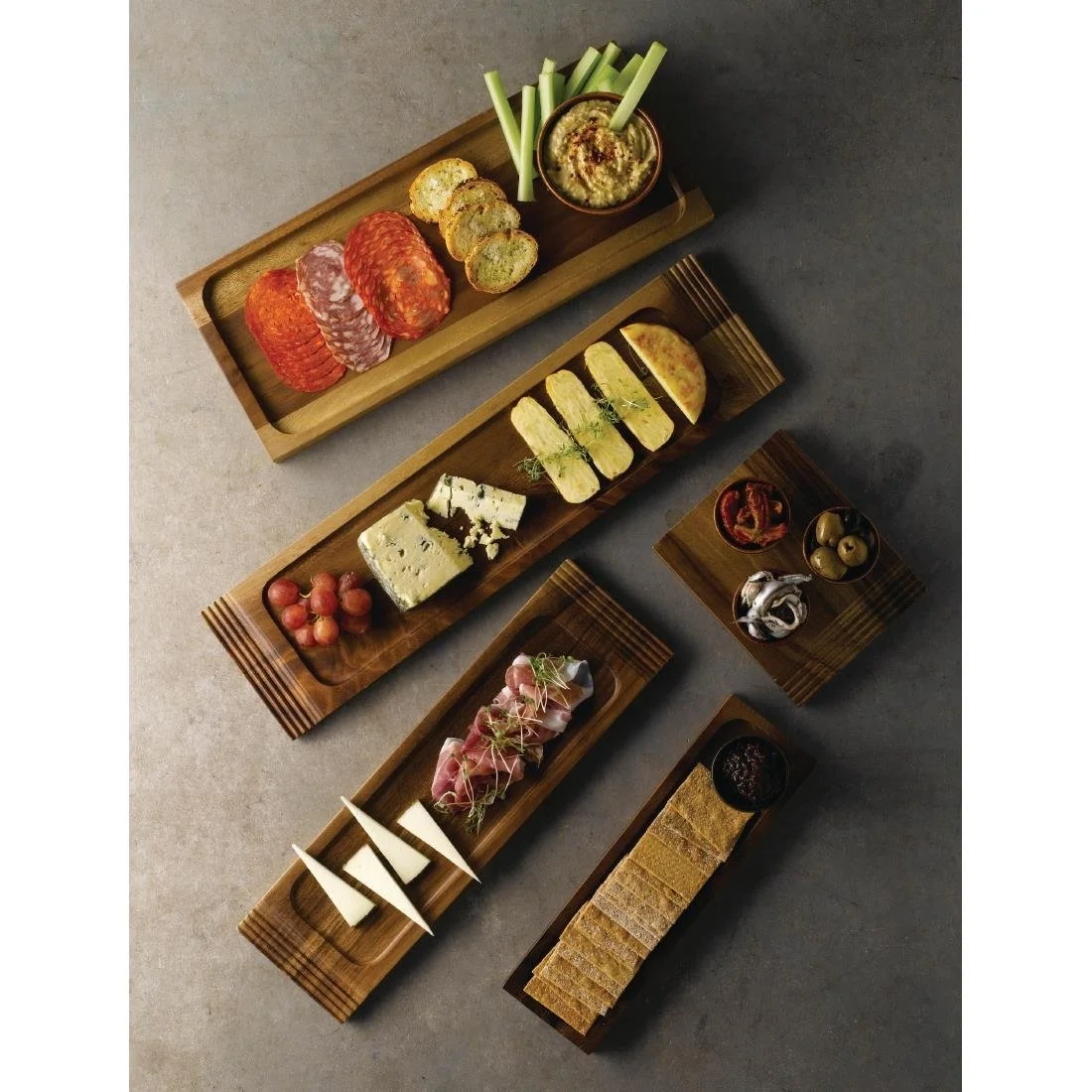 Churchill Alchemy Wood Single Handled Boards 177 x 142mm (4 Pack) - Image 5