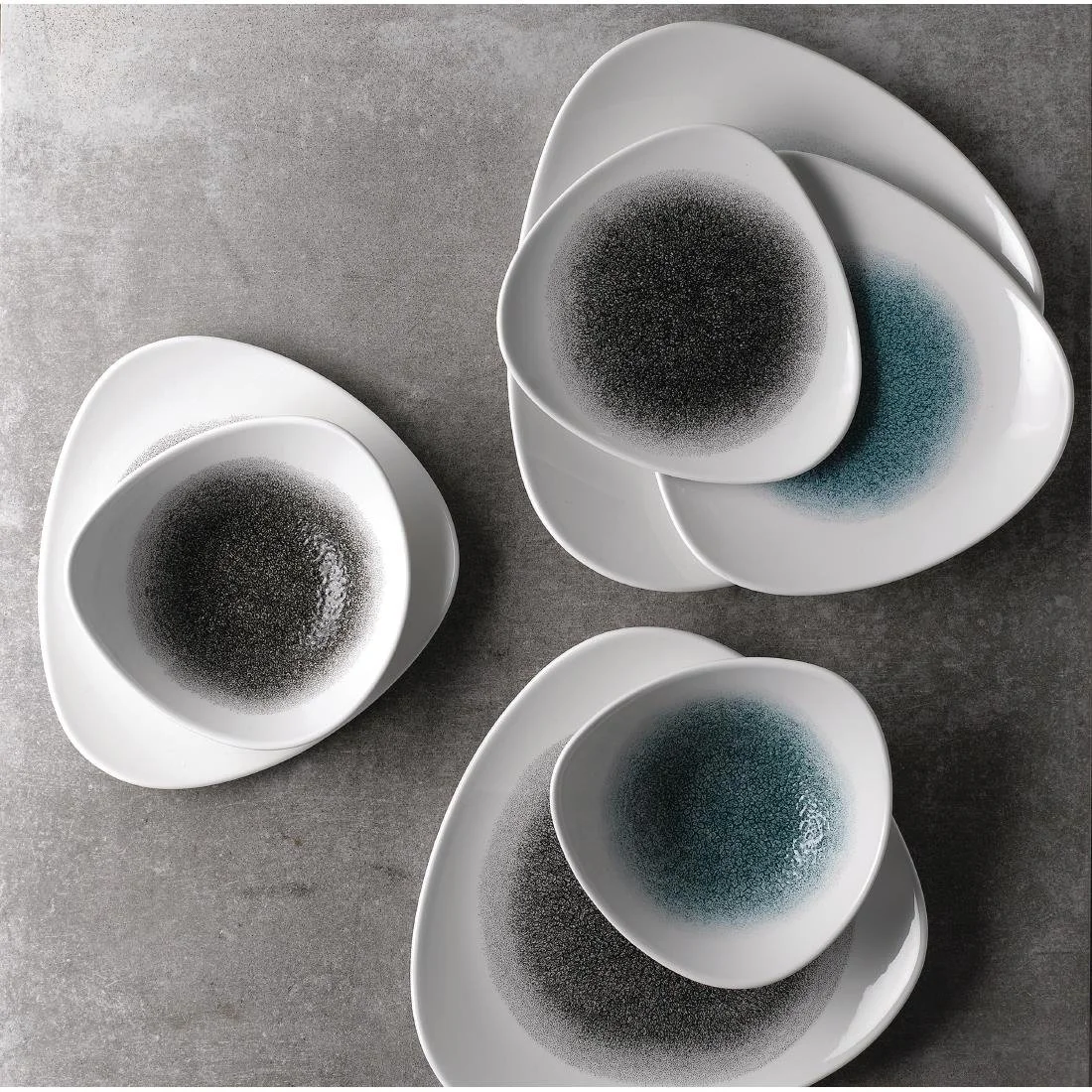 Churchill Studio Prints Raku Triangle Plates Quartz Black 229mm (12 Pack) - Image 2
