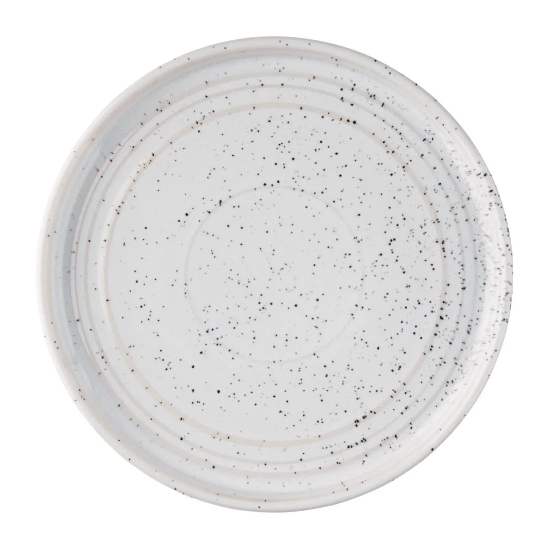 Olympia Cavolo Flat Round Plates White Speckle 180mm (6 Pack) - Image 1