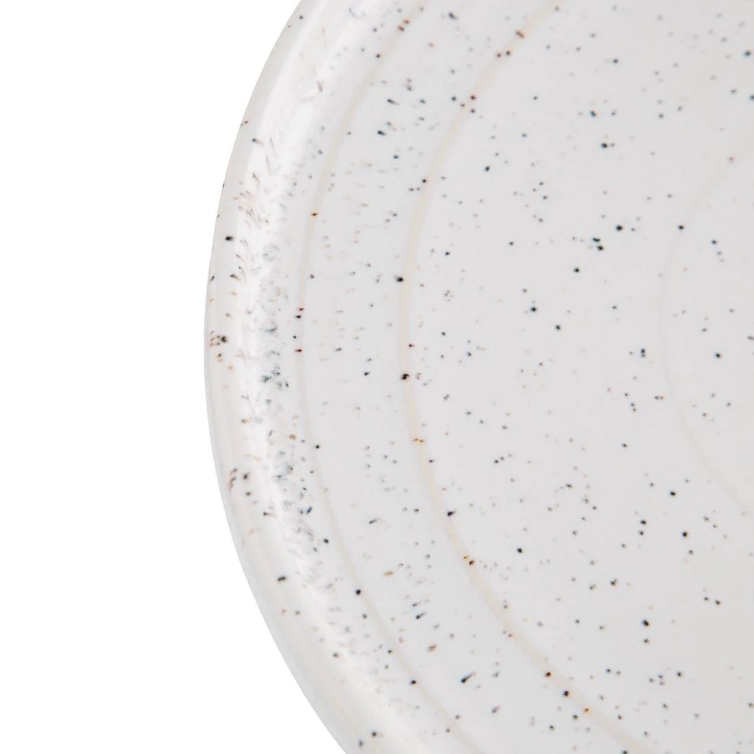 Olympia Cavolo Flat Round Plates White Speckle 180mm (6 Pack) - Image 4