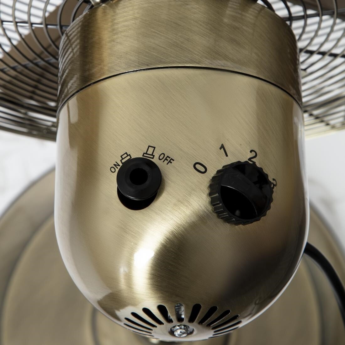 Status 16" Oscillating Antique Brass Stand Fan