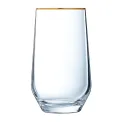 Cristal d'Arques Ultime Gold Band Hi Ball Glasses 400ml (8 Pack) - Image 1