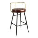 Aulenti Leather Bar Height Cocktail Stool Claret Red - Image 1