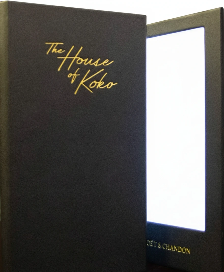 Illuminated Personalised LED Menu Covers close up