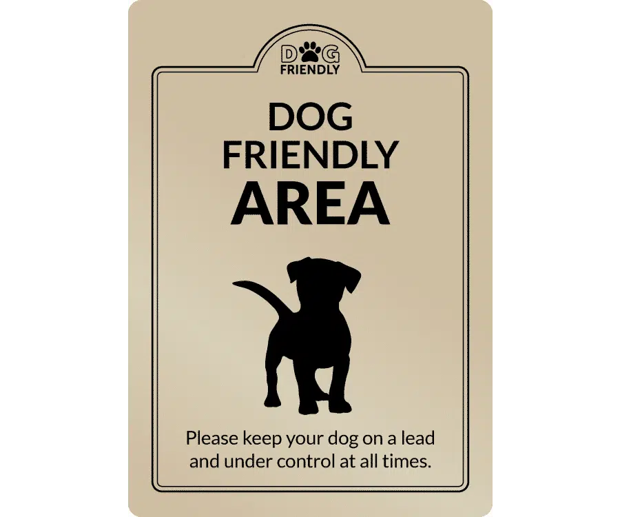 Dog Friendly Area Interior Sign