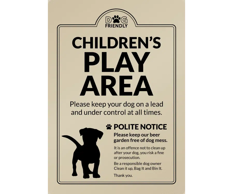 Dog Friendly Childrens Play Area - Clean it up