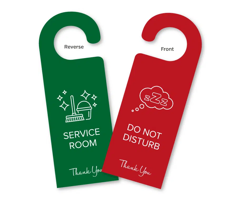 Red / Green Do Not Disturb / Please Service Room Door Hangers - Image 1