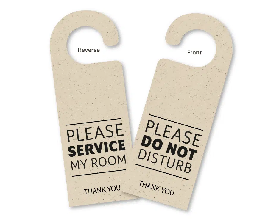 Natural Beige Do Not Disturb / Please Service Room Door Hangers - Image 1