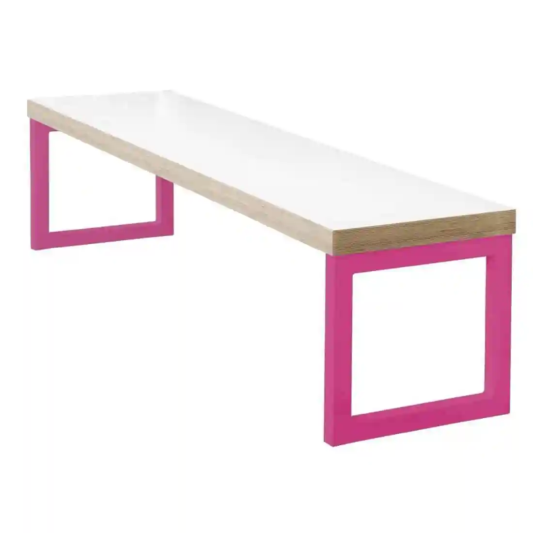 Bolero Dining Bench White with Pink Frame 6ft