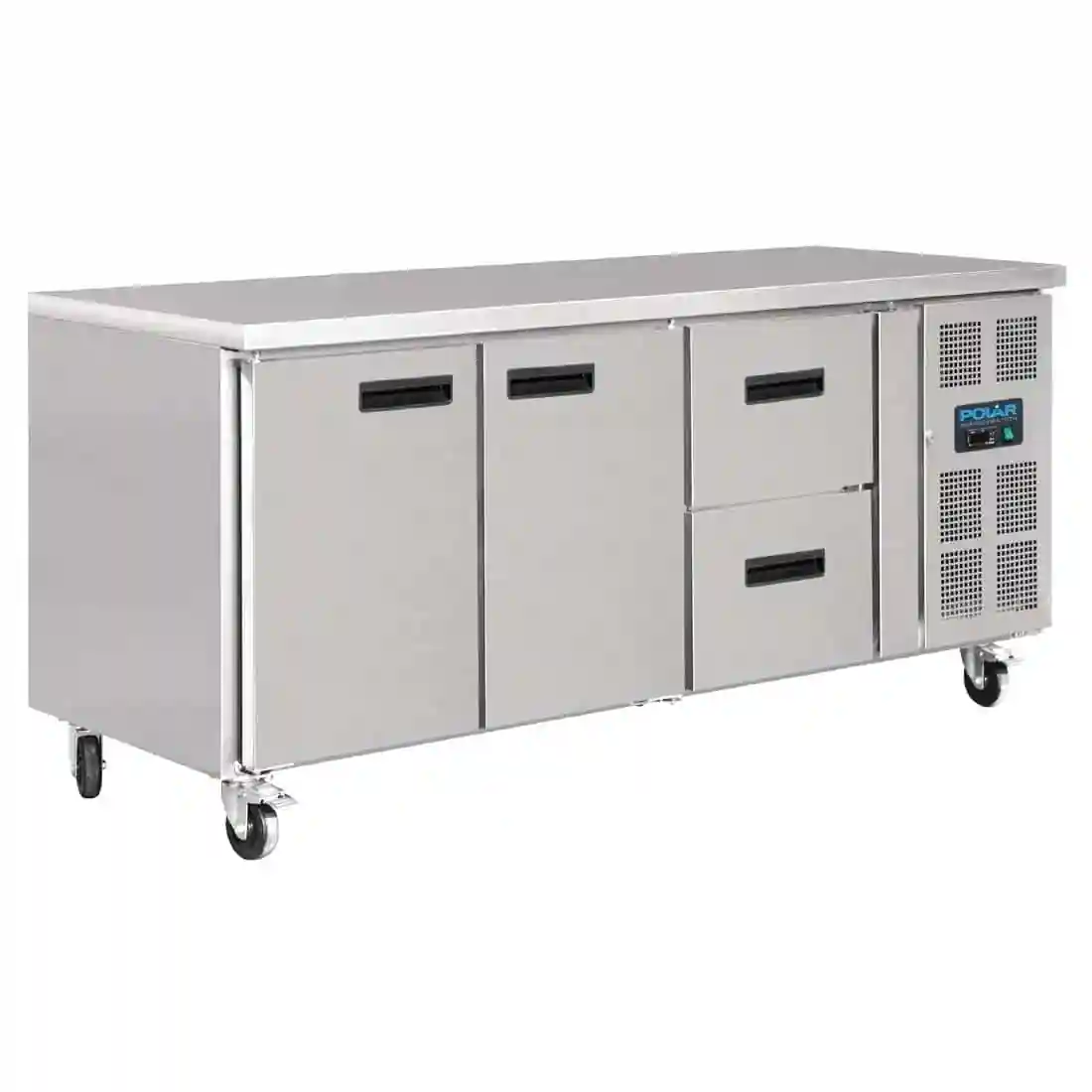 Polar 2 Door and 2 Drawer Counter Fridge 417Ltr