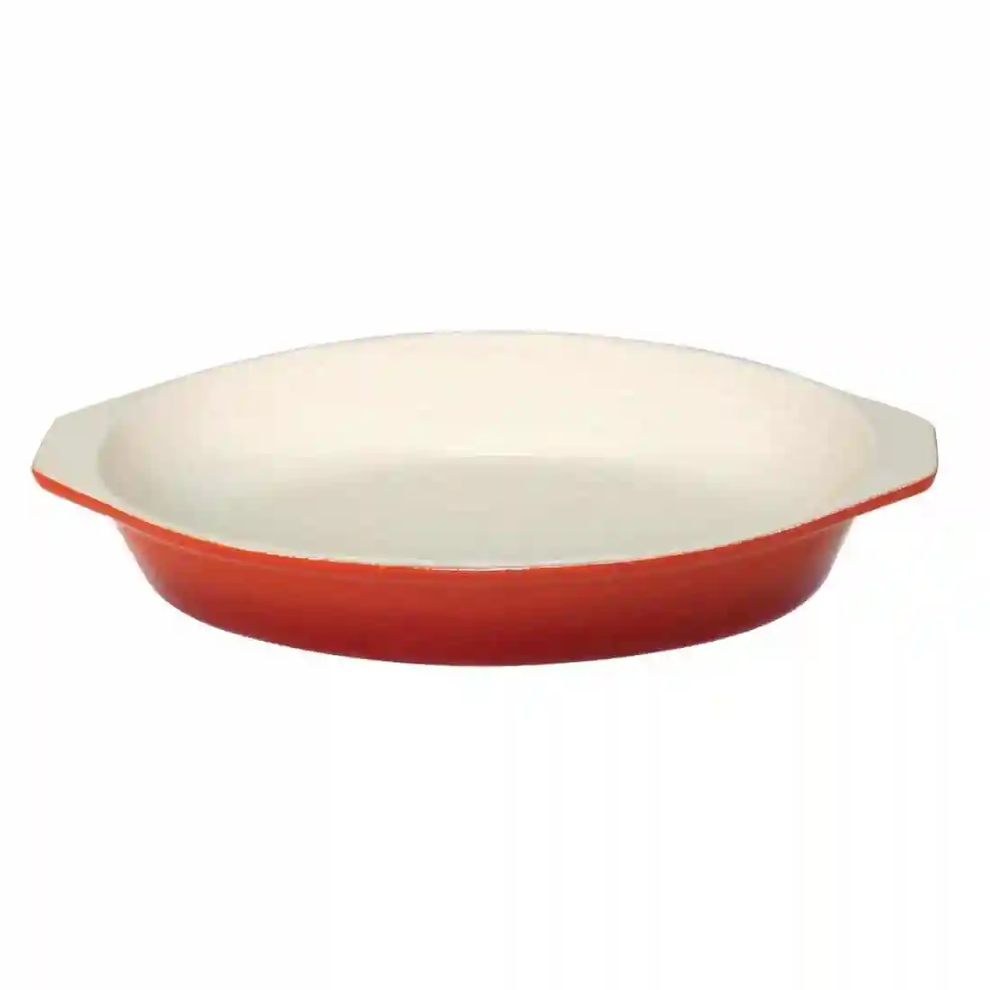 Vogue Orange Oval Cast Iron Gratin 650ml
