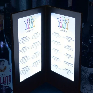 Illuminated Personalised Restaurant LED Menu Covers - Image 3