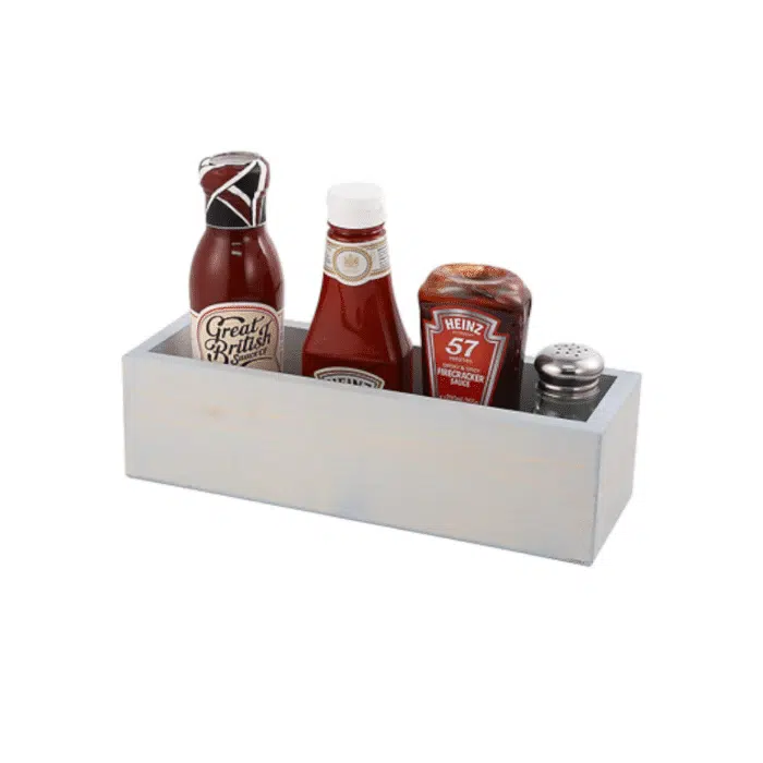 Natural Wood Tabletop Condiment Holder - Image 1