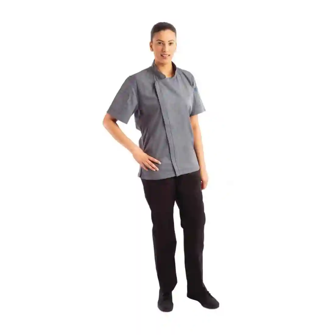 Chef Works Unisex Springfield Lightweight Short Sleeve Zipper Coat Ink Blue - Image 9