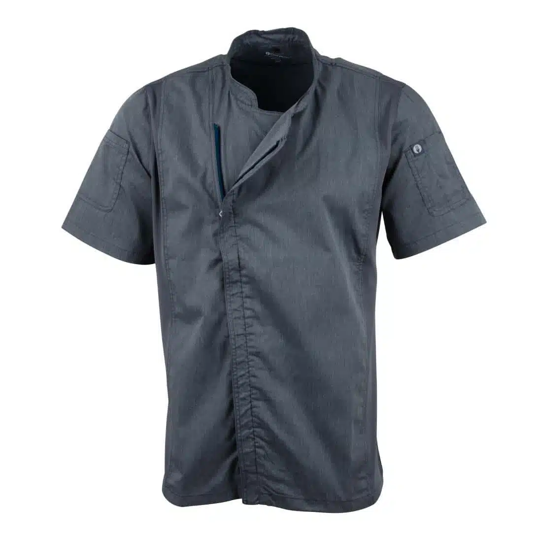 Chef Works Unisex Springfield Lightweight Short Sleeve Zipper Coat Ink Blue - Image 14