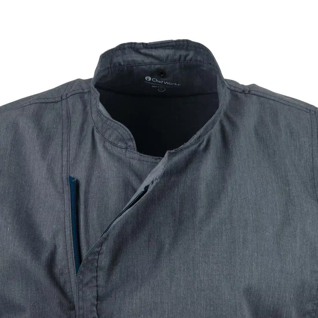 Chef Works Unisex Springfield Lightweight Short Sleeve Zipper Coat Ink Blue - Image 15