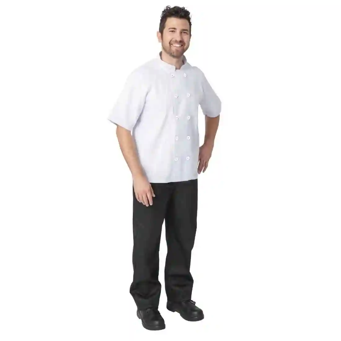 Nisbets Essentials Short Sleeve Chefs Jacket White (Pack of 2) - Image 1