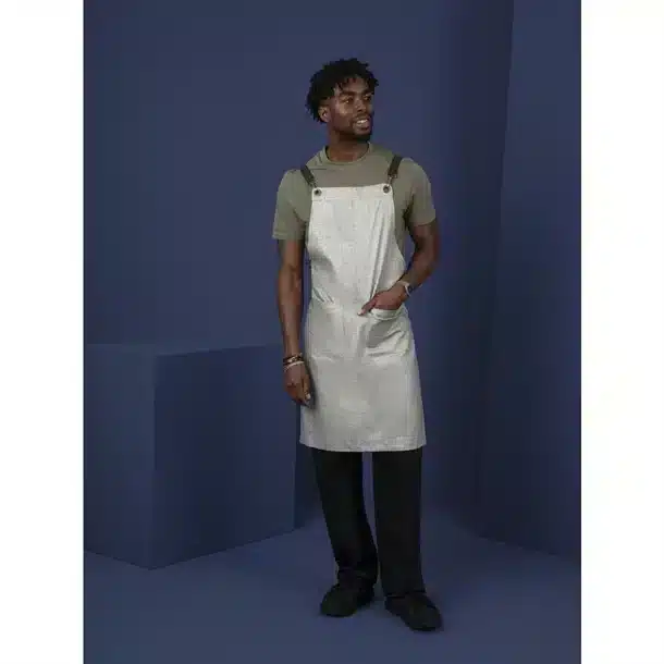 Southside Linen Blend Bib Apron Grey