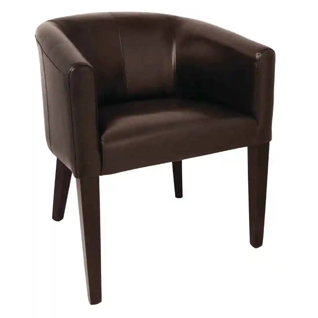 Bolero PU Leather Tub Armchair Dark Brown (Single) - Image 1