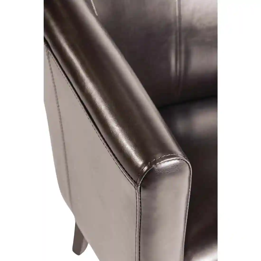 Bolero PU Leather Tub Armchair Dark Brown (Single) - Image 4