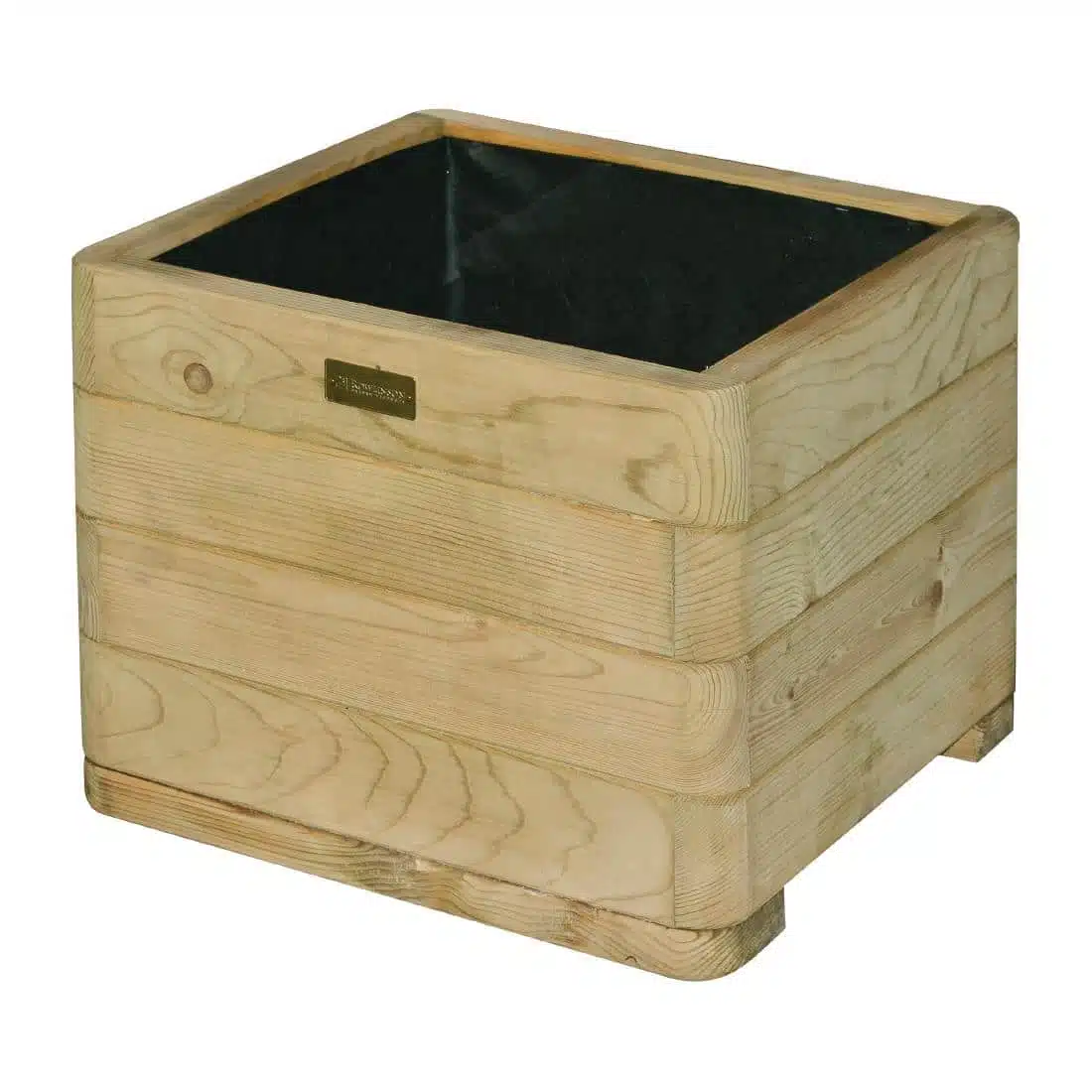 Rowlinson Marberry Layer Square Wooden Planter 50cm - Image 1