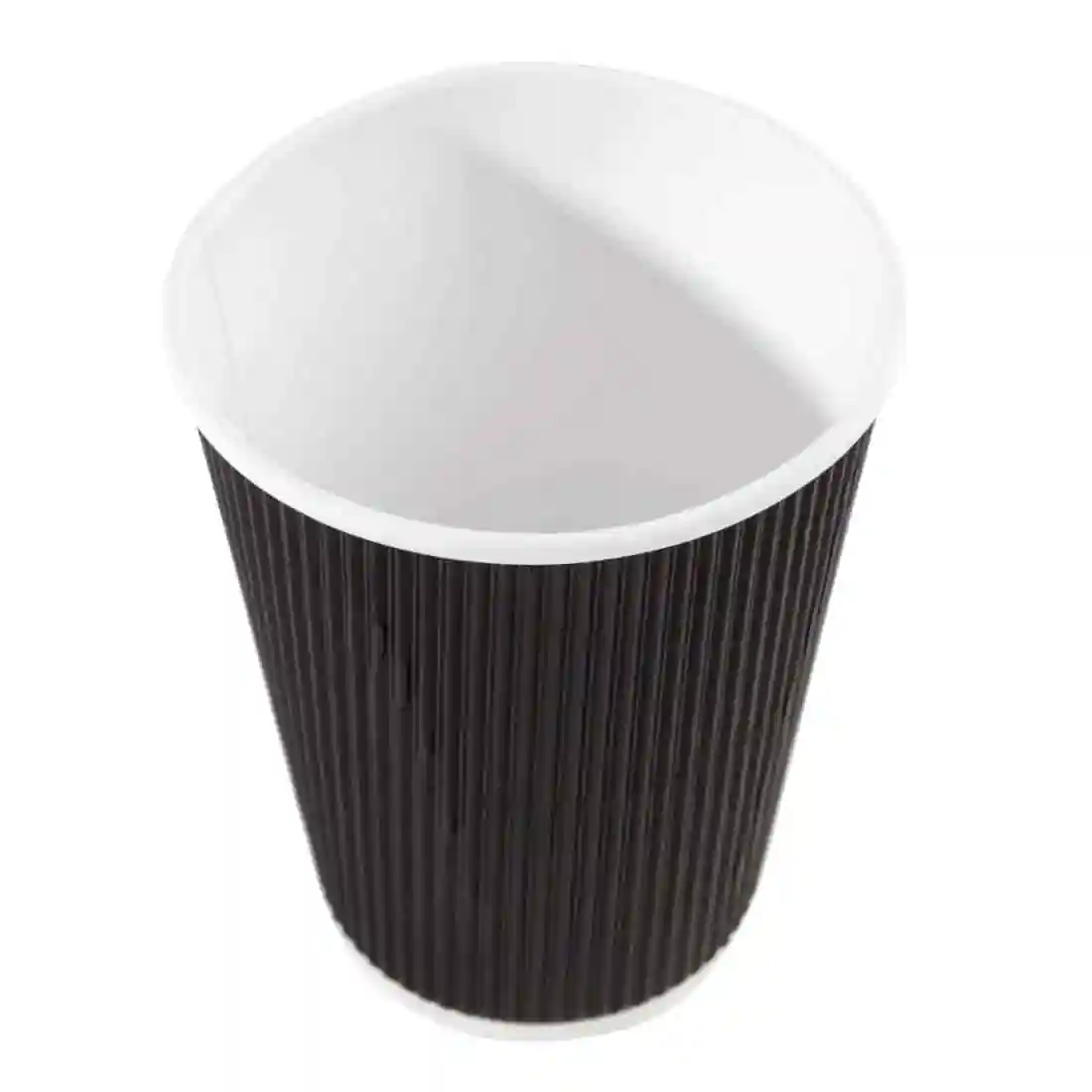 Fiesta Recyclable Coffee Cups Ripple Wall Black 340ml / 12oz (Pack of 25) - Image 2