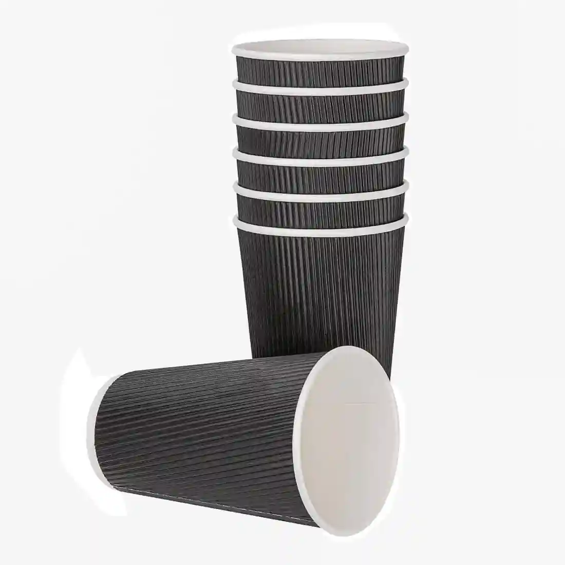 Fiesta Recyclable Ripple Wall Takeaway Coffee Cups Black 455ml / 16oz (Pack of 500) - Image 4