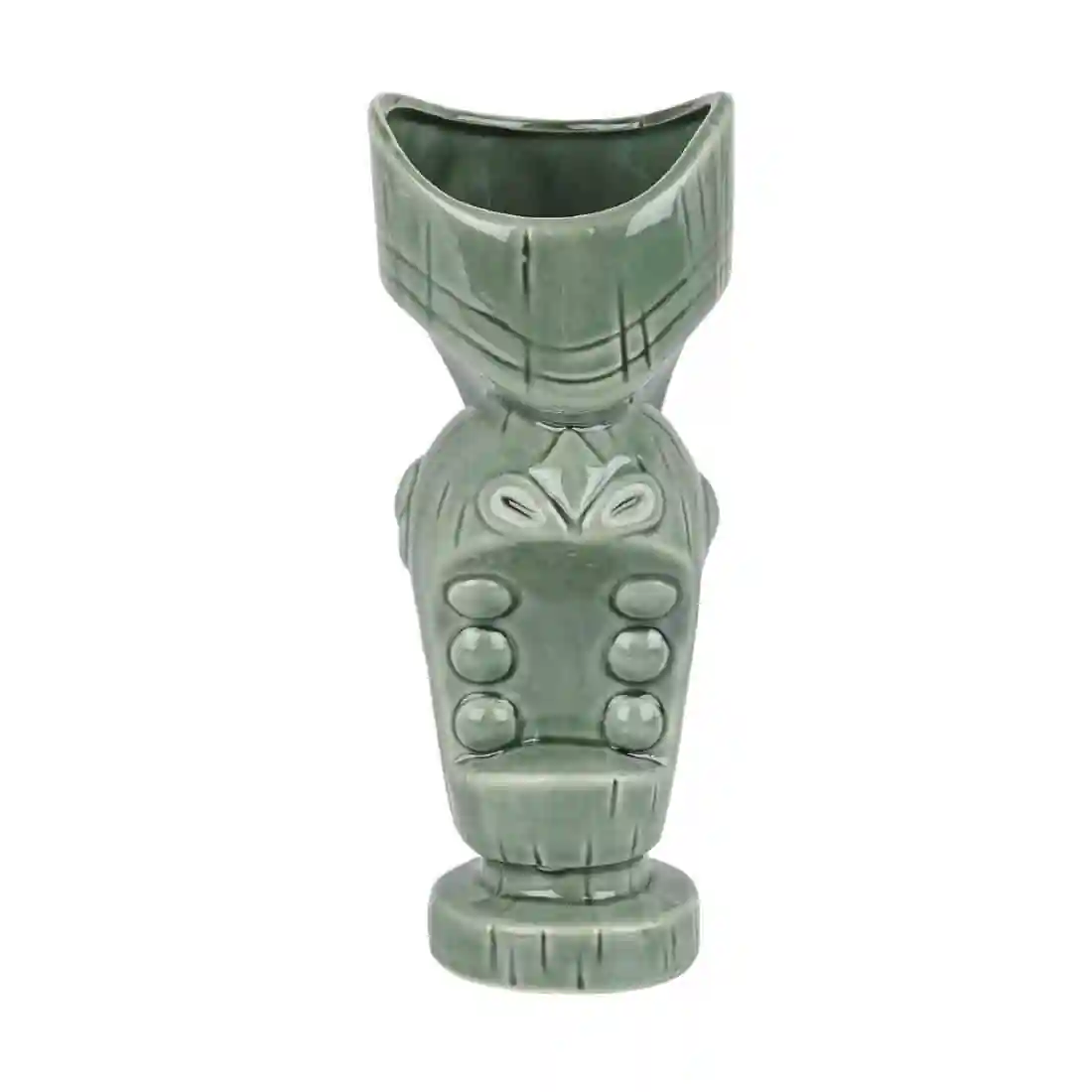 Beaumont Ceramic Large Mouth Tiki Mug Jungle Green 650ml - Image 1