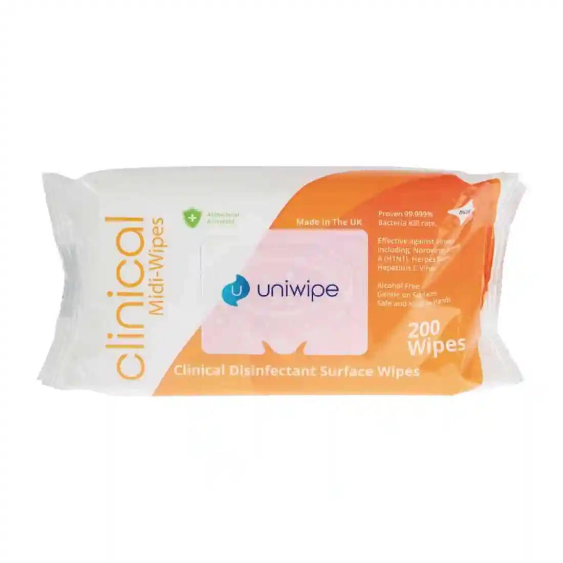 Uniwipe Clinical Disinfectant Surface Wipes (Pack of 200) - Image 1