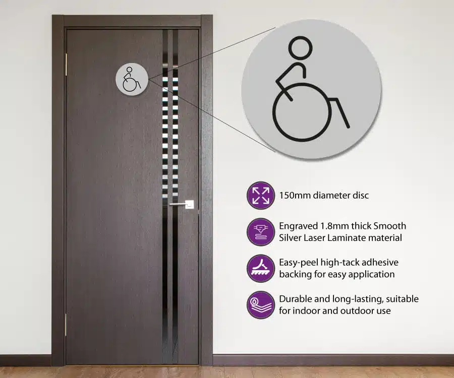 Disabled Toilet Door Symbol Right. 150mm - Image 1