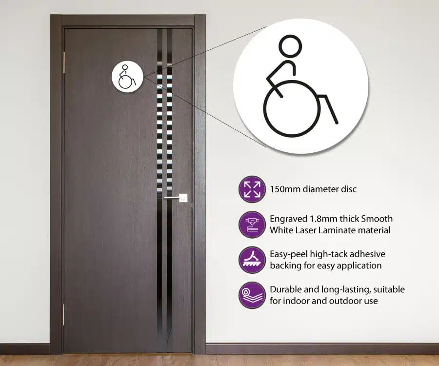 Disabled Toilet Door Symbol Right. 150mm - Image 3