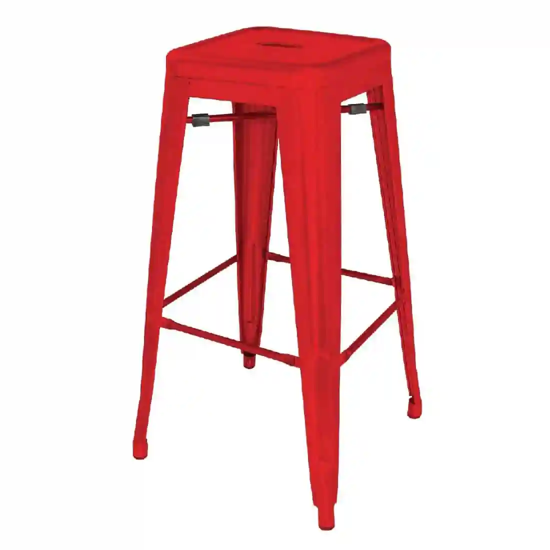 Bolero Bistro Steel High Stool Red (Pack of 4) - Image 1
