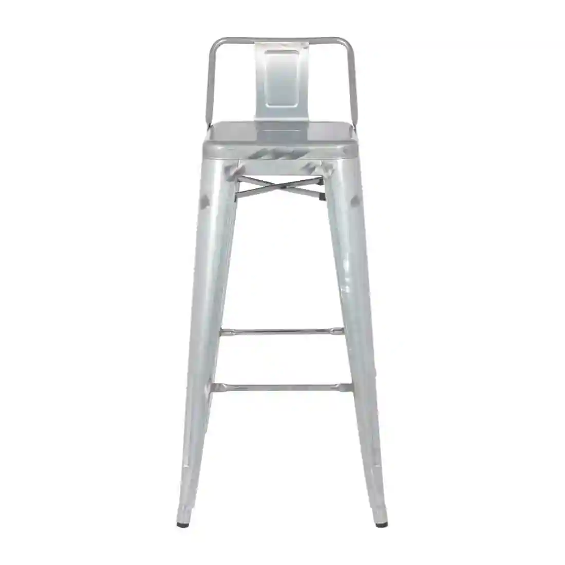 Bolero Bistro Galvanised Steel High Stool with Backrest (Pack of 4) - Image 4